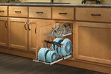 Rev-A-Shelf Two-Tier Steel Wire Pullout Cookware Cabinet Organizer w/ Soft-Close - 5CW2-1222SC-CR
