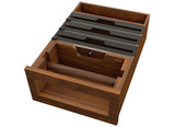 Rev-A-Shelf Walnut Paper Towel and Foil Wrap Tiered Drawer System w/o Slides for 18" Base Cabinets - 4PTTD-WN18H-1