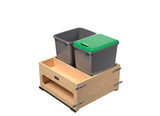 Rev-A-Shelf Wood Bottom Mount Pullout Waste Container with Storage w/ Soft-Close - 4WCWM-2435DMSC-2
