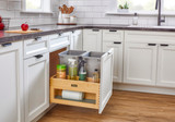 Rev-A-Shelf Wood Bottom Mount Pullout Waste Container with Storage w/ Soft-Close - 4WCWM-2435DMSC-2