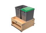 Rev-A-Shelf Wood Bottom Mount Pullout Waste Container with Storage w/ Soft-Close - 4WCWM-2450DMSC-2