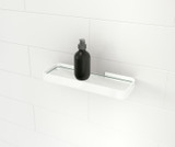 Swanstone Odile Suite Rectangular Shelf with Clear Glass in White - EXRECSHELF.001