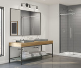 Swanstone 36" x 62" x 96 Modern Subway Tile Glue up Shower Wall Kit in Ash Gray - EXMSMK963662.203