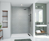 Swanstone 36 x 62 x 96 Metro Subway Tile Glue up Bathtub and Shower Wall Kit in Ash Gray - EXMTMK963662.203