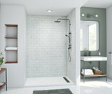 Swanstone 36 x 62 x 96 Metro Subway Tile Glue up Bathtub and Shower Wall Kit in Carrara - EXMTMK963662.221