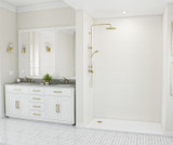 Swanstone 36" x 62" x 96 Traditional Subway Tile Glue up Shower Wall Kit in White - EXTSMK963662.010