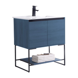 Fine Fixtures Urbania Vanity Cabinet 30 Inch Wide - 2 Door and Shelf - Navy Blue