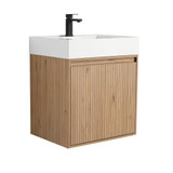 Fine Fixtures Crownpoint Wall Hung Vanity 24" Wide, Bright Oak - CR24BO