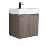 Fine Fixtures Crownpoint Wall Hung Vanity 24" Wide, Gray Oak - CR24GO