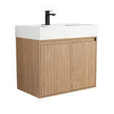 Fine Fixtures Crownpoint Wall Hung Vanity Cabinet 30" Wide, Bright Oak - CR30BO