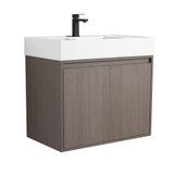 Fine Fixtures Crownpoint Wall Hung Vanity Cabinet 30" Wide, Gray Oak - CR30GO