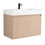 Fine Fixtures Crownpoint Wall Hung Vanity 36" Wide, White Oak - CR36WO