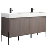Fine Fixtures Crownpoint Freestanding Vanity Cabinet 60" Wide, Gray Oak - CR60GO