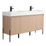 Fine Fixtures Crownpoint Freestanding Vanity Cabinet 60" Wide, White Oak - CR60WO