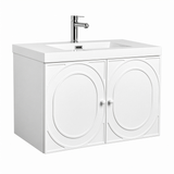 Fine Fixtures French Wall Hung Vanity 32" Wide, Matte White, 2 Doors + 1 Drawer - CU32WH