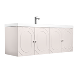 Fine Fixtures French Wall Hung Vanity 52" Wide, Bright Taupe, 4 Doors + 2 Drawer - CU52BT