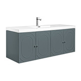 Fine Fixtures French Wall Hung Vanity Cabinet 52" Wide, Charcoal, 4 Doors + 2 Drawer - CU52CH