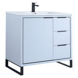 Fine Fixtures Opulence Vanity 36" Wide, Pastel Blue With Satin Brass Hardware - OL36PB-OLH36SB