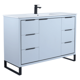 Fine Fixtures Opulence Vanity 48" Wide, Pastel Blue With Satin Brass Hardware - OL48PB-OLH48SB