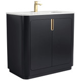 Fine Fixtures Shireplace Vanity Cabinet 36" Wide, Carbon Black - SP36CB