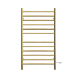 Amba Radiant Large Hardwired + Plug-in Combo Straight 12 Bar Heated Towel Rack in Polished Gold - RWHL-SPG