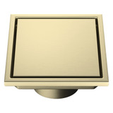 Fine Fixtures 6" Square Shower Drain | Convertible Design | Satin Brass - DRA6SB