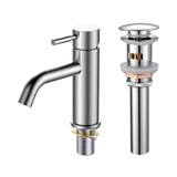 Fine Fixtures Round Bathroom Faucet With Pop-Up Drain - Single Hole, Polished Chrome - FAD2PC