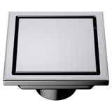 Fine Fixtures 4" Square Shower Drain | Convertible Design | Polished Chrome - DRA4PC