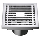 Fine Fixtures 4" Square Shower Drain | Slotted Design | Polished Chrome - DRB4PC