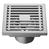 Fine Fixtures 4" Square Shower Drain | Slotted Design | Satin Nickel - DRB4SN