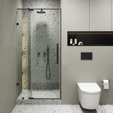Fine Fixtures Frameless Adjustable Shower Door - 54" x 74", Matte Black - SDB54BL