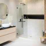 Fine Fixtures Frameless Hinged Shower Panel - 34" x 74", Matte Black - SDI34BL