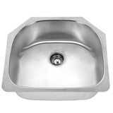 Fine Fixtures 19 7/8" x 20 3/4"x 8 3/4" - 18 Gauge Undermount D-Shaped Single Bowl Stainless Steel Kitchen Sink - S607