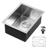 Fine Fixtures 14" x 18" x 9" - 16 Gauge Undermount Single Bowl Stainless Steel Kitchen Sink Set - S905-O