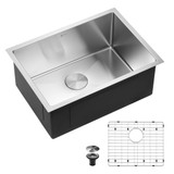Fine Fixtures 22" x 18" x 10" - 16 Gauge Undermount Single Bowl Stainless Steel Kitchen Sink Set - S906-O