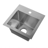Fine Fixtures 15" x 15" x 9" - 18 Gauge Dual Mount Stainless Steel Kitchen Sink - S712