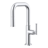 Gerber Montclare Single Handle Pull-Down Angled Spout Prep Faucet 1.75gpm, Chrome - D150629