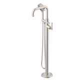 Gerber Montclare Floor Mount Tub Filler Faucet Trim Kit with Articulating Arm & Parma Handshower 1.75gpm, Brushed Nickel - D300529BNT