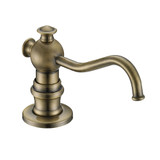 Whitehaus 5" Deck Mount Solid Brass Kitchen Soap And Lotion Dispenser, Antique Brass