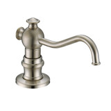 Whitehaus 5" Deck Mount Solid Brass Kitchen Soap And Lotion Dispenser, Brushed Nickel