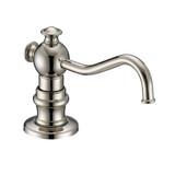 Whitehaus 5" Deck Mount Solid Brass Kitchen Soap And Lotion Dispenser, Polished Nickel