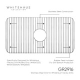 Whitehaus Stainless Steel Sink Grid for use with Fireclay Sink Model WHSIV3333, WHSIV3333OR, WHQ5550, Stainless Steel