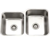 Hamat ENTERPRISE 31 1/4" X 20" Undermount 60/40 Double Bowl Small Bowl Left Kitchen Sink - Stainless Steel