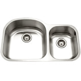 Hamat ENTERPRISE 32 3/16" x 20 1/2" Undermount 70/30 Double Bowl Small Bowl Left Kitchen Sink - Stainless Steel