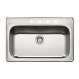 Hamat EDITION 33" X 22" Gourmet Large Single Bowl Top Mount Kitchen Sink - Stainless Steel