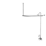 Kingston Brass Clawfoot Tub High Rise Faucet & Handshower with Shower Riser, Shower Head, Curtain Rod, Drain, & 24" Supply Lines - Polished Chrome - CCK4181PL