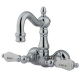 Kingston Brass 3-3/8" Wall Mount Clawfoot Tub Filler Faucet - Polished Chrome CC1074T1