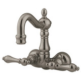 Kingston Brass 3-3/8" Wall Mount Clawfoot Tub Filler Faucet - Brushed Nickel CC1071T8