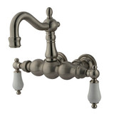 Kingston Brass 3-3/8" Wall Mount Clawfoot Tub Filler Faucet - Brushed Nickel CC1005T8