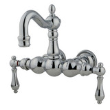 Kingston Brass 3-3/8" Wall Mount Clawfoot Tub Filler Faucet - Polished Chrome CC1002T1